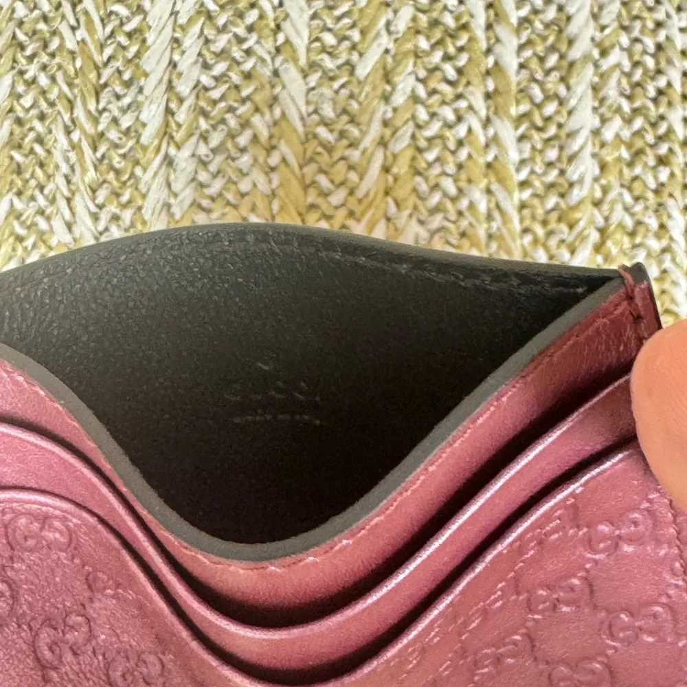 Gucci GG Embossed Leather Card Holder –Pink – w/ Box & COA – Authentic - Picture 7 of 7
